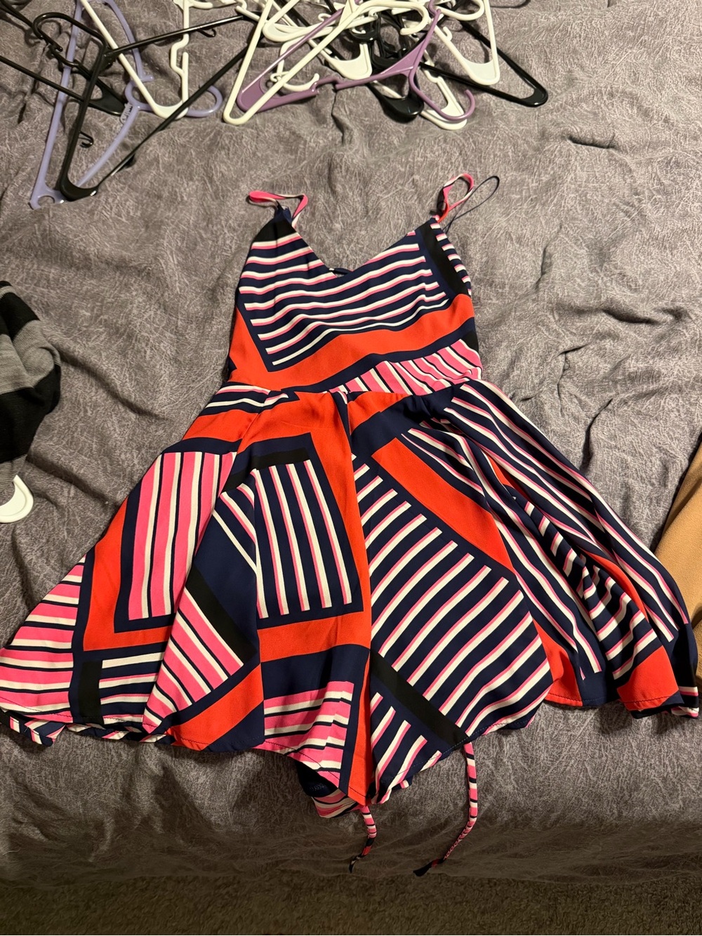 Express Navy, Red & Pink Striped Romper